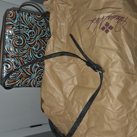 Patricia Nash Vallata Floral Tooled Turquiose Crossbody $169 Retail NWT - Picture 11 of 13